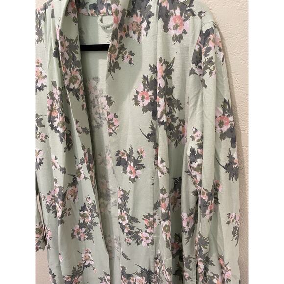 J.Jill Sleep Women’s Green Floral Ultra Soft Shawl - Collar Robe Size L / NWT - Picture 8 of 9